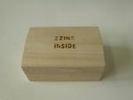 The Zzing charger is packaged in this stylish wooden box